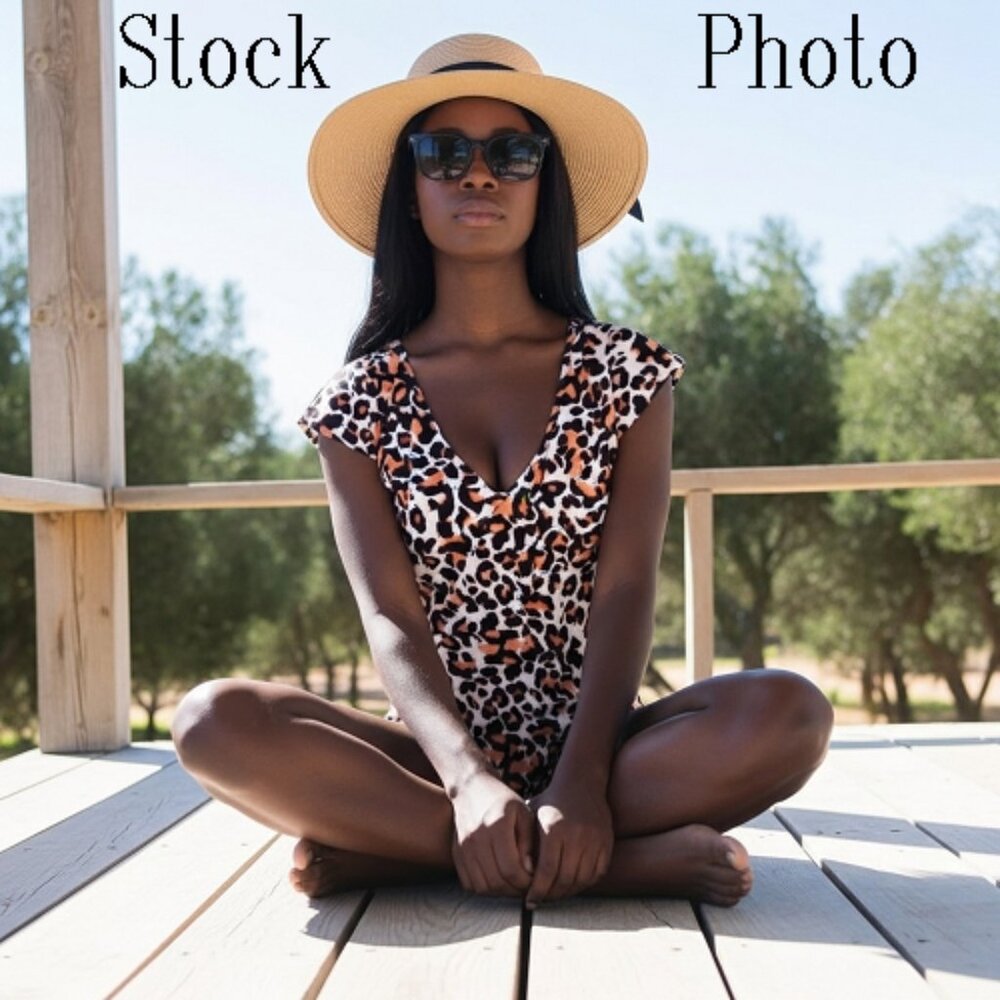 1-piece Front Ruffled Leopard Print Swimsuit by Tempt Me NEW mob wife look
